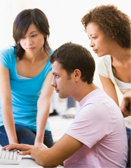 Image: Students working on essay.